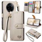 For Realme 14 Pro+ Love Zipper Lanyard Leather Phone Case(Gray) - 1