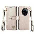 For Realme 14 Pro+ Love Zipper Lanyard Leather Phone Case(Gray) - 2