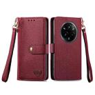 For Realme 14 Pro+ Love Zipper Lanyard Leather Phone Case(Red) - 2