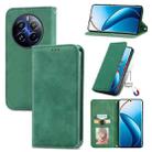 For Realme 12 Pro Retro Skin Feel Magnetic Leather Phone Case(Green) - 1