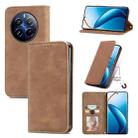 For Realme 12 Pro Retro Skin Feel Magnetic Leather Phone Case(Brown) - 1