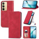 For Realme C75 Retro Skin Feel Magnetic Leather Phone Case(Red) - 1