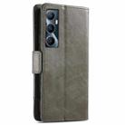 For Realme C65 CaseNeo Splicing Dual Magnetic Buckle Leather Phone Case(Gray) - 3