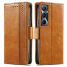 For Realme C65 CaseNeo Splicing Dual Magnetic Buckle Leather Phone Case(Khaki) - 1