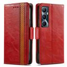 For Realme C65 CaseNeo Splicing Dual Magnetic Buckle Leather Phone Case(Red) - 1