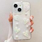 For iPhone 15 Plus Cream Gum Decoden TPU Phone Case(爱心) - 1