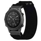 For Garmin MARQ Commander 22mm Nylon Hook And Loop Fastener Watch Band(Black) - 1