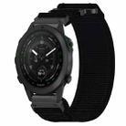 For Garmin MARQ Golfer 22mm Nylon Hook And Loop Fastener Watch Band(Black) - 1