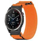 For Garmin Quatix 7 Pro 22mm Nylon Hook And Loop Fastener Watch Band(Orange) - 1