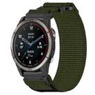 For Garmin Quatix 7 Pro 22mm Nylon Hook And Loop Fastener Watch Band(Army Green) - 1