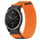 For Garmin Quatix 7 22mm Nylon Hook And Loop Fastener Watch Band(Orange) - 1