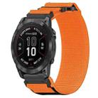 For Garmin Fenix 7 Pro 47mm 22mm Nylon Hook And Loop Fastener Watch Band(Orange) - 1