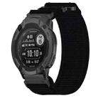 For Garmin  Instinct 2 Solar 22mm Nylon Hook And Loop Fastener Watch Band(Black) - 1