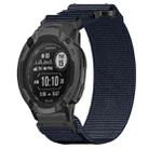 For Garmin  Instinct 2 Solar 22mm Nylon Hook And Loop Fastener Watch Band(Blue) - 1