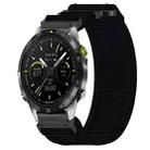 For Garmin MARQ Athlete Gen 2 22mm Nylon Hook And Loop Fastener Watch Band(Black) - 1