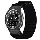 For Garmin Instinct Crossover 22mm Nylon Hook And Loop Fastener Watch Band(Black) - 1