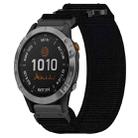 For Garmin Fenix 7 22mm Nylon Hook And Loop Fastener Watch Band(Black) - 1