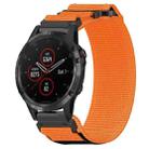 For Garmin Fenix 5 22mm Nylon Hook And Loop Fastener Watch Band(Orange) - 1