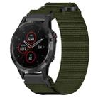 For Garmin Fenix 5 Plus 22mm Nylon Hook And Loop Fastener Watch Band(Army Green) - 1