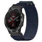 For Garmin Fenix 5 Plus 22mm Nylon Hook And Loop Fastener Watch Band(Blue) - 1