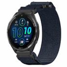 For Garmin Forerunner 965 22mm Nylon Hook And Loop Fastener Watch Band(Blue) - 1