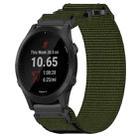 For Garmin Forerunner 945 22mm Nylon Hook And Loop Fastener Watch Band(Army Green) - 1