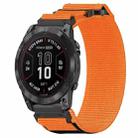 For Garmin Fenix 7X Pro 51mm 26mm Nylon Hook And Loop Fastener Watch Band(Orange) - 1