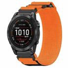 For Garmin Epix Pro 51mm 26mm Nylon Hook And Loop Fastener Watch Band(Orange) - 1