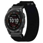 For Garmin Epix Pro 51mm 26mm Nylon Hook And Loop Fastener Watch Band(Black) - 1