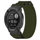 For Garmin Instinct 2X Solar 26mm Nylon Hook And Loop Fastener Watch Band(Army Green) - 1