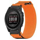 For Garmin Tactix 7 Pro 26mm Nylon Hook And Loop Fastener Watch Band(Orange) - 1