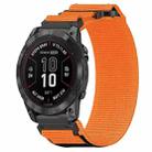 For Garmin Fenix 7X 26mm Nylon Hook And Loop Fastener Watch Band(Orange) - 1