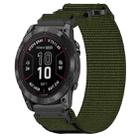 For Garmin Fenix 7X 26mm Nylon Hook And Loop Fastener Watch Band(Army Green) - 1