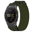 For Garmin Enduro 2 26mm Nylon Hook And Loop Fastener Watch Band(Army Green) - 1