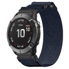 For Garmin Fenix 6X 26mm Nylon Hook And Loop Fastener Watch Band(Blue) - 1