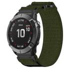 For Garmin Fenix 6X Pro 26mm Nylon Hook And Loop Fastener Watch Band(Army Green) - 1