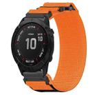 For Garmin Fenix 6X Sapphire 26mm Nylon Hook And Loop Fastener Watch Band(Orange) - 1