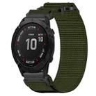 For Garmin Fenix 6X Sapphire 26mm Nylon Hook And Loop Fastener Watch Band(Army Green) - 1