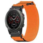 For Garmin Fenix 5X Sapphire 26mm Nylon Hook And Loop Fastener Watch Band(Orange) - 1
