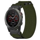 For Garmin Fenix 5X Sapphire 26mm Nylon Hook And Loop Fastener Watch Band(Army Green) - 1