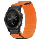 For Garmin Fenix 5X Plus 26mm Nylon Hook And Loop Fastener Watch Band(Orange) - 1