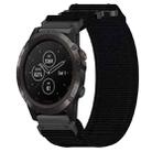 For Garmin Fenix 5X Plus 26mm Nylon Hook And Loop Fastener Watch Band(Black) - 1