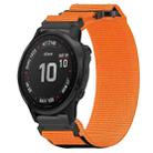 For Garmin Fenix 6S 20mm Nylon Hook And Loop Fastener Watch Band(Orange) - 1