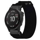 For Garmin Fenix 6S Pro 20mm Nylon Hook And Loop Fastener Watch Band(Black) - 1