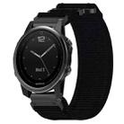 For Garmin Fenix 5S Plus 20mm Nylon Hook And Loop Fastener Watch Band(Black) - 1