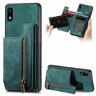 For Samsung Galaxy A10 Retro Leather Zipper Wallet Back Phone Case(Green) - 1