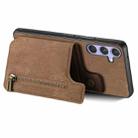 For Samsung Galaxy S25+ 5G Retro Leather Zipper Wallet Back Phone Case(Brown) - 3