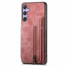 For Samsung Galaxy S25 Ultra 5G Retro Leather Zipper Wallet Back Phone Case(Pink) - 2