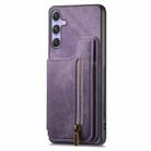For Samsung Galaxy S25 Ultra 5G Retro Leather Zipper Wallet Back Phone Case(Purple) - 2