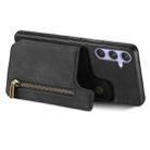 For Samsung Galaxy S25 Ultra 5G Retro Leather Zipper Wallet Back Phone Case(Black) - 3